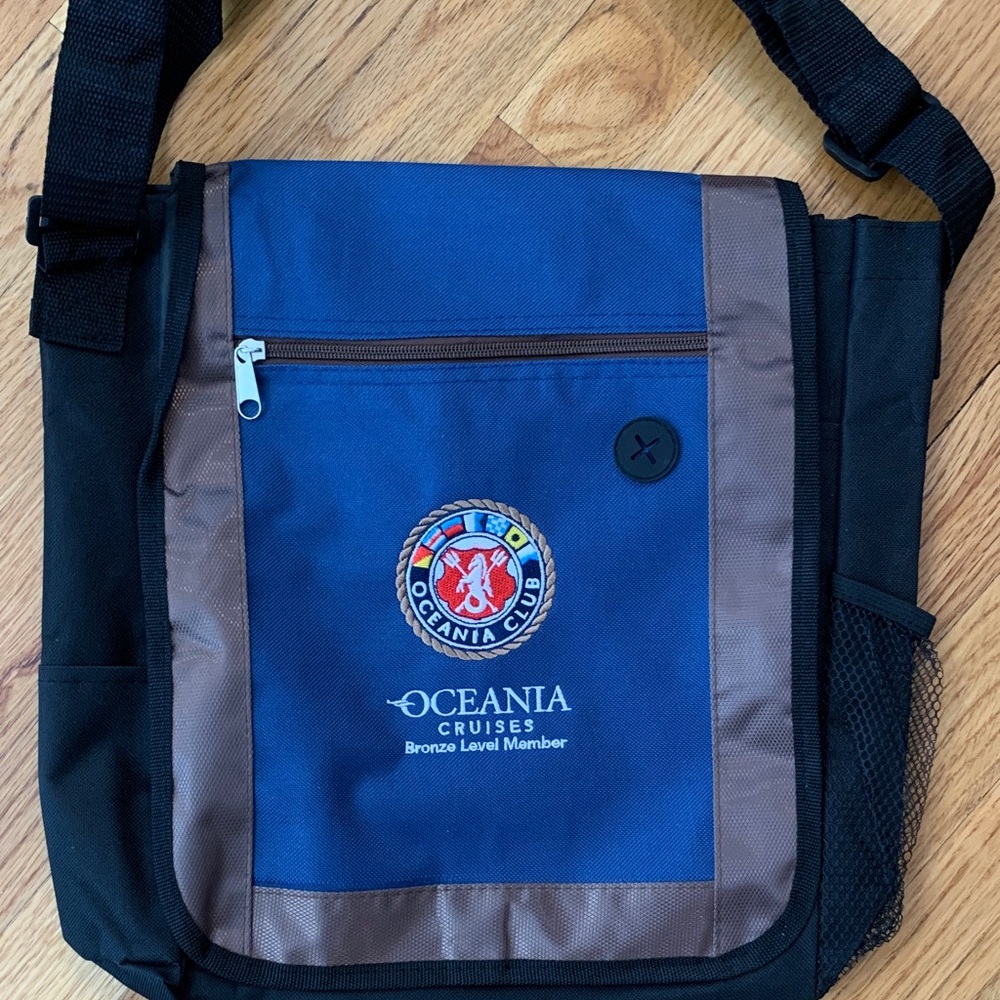 Blue and Brown Messager Bag